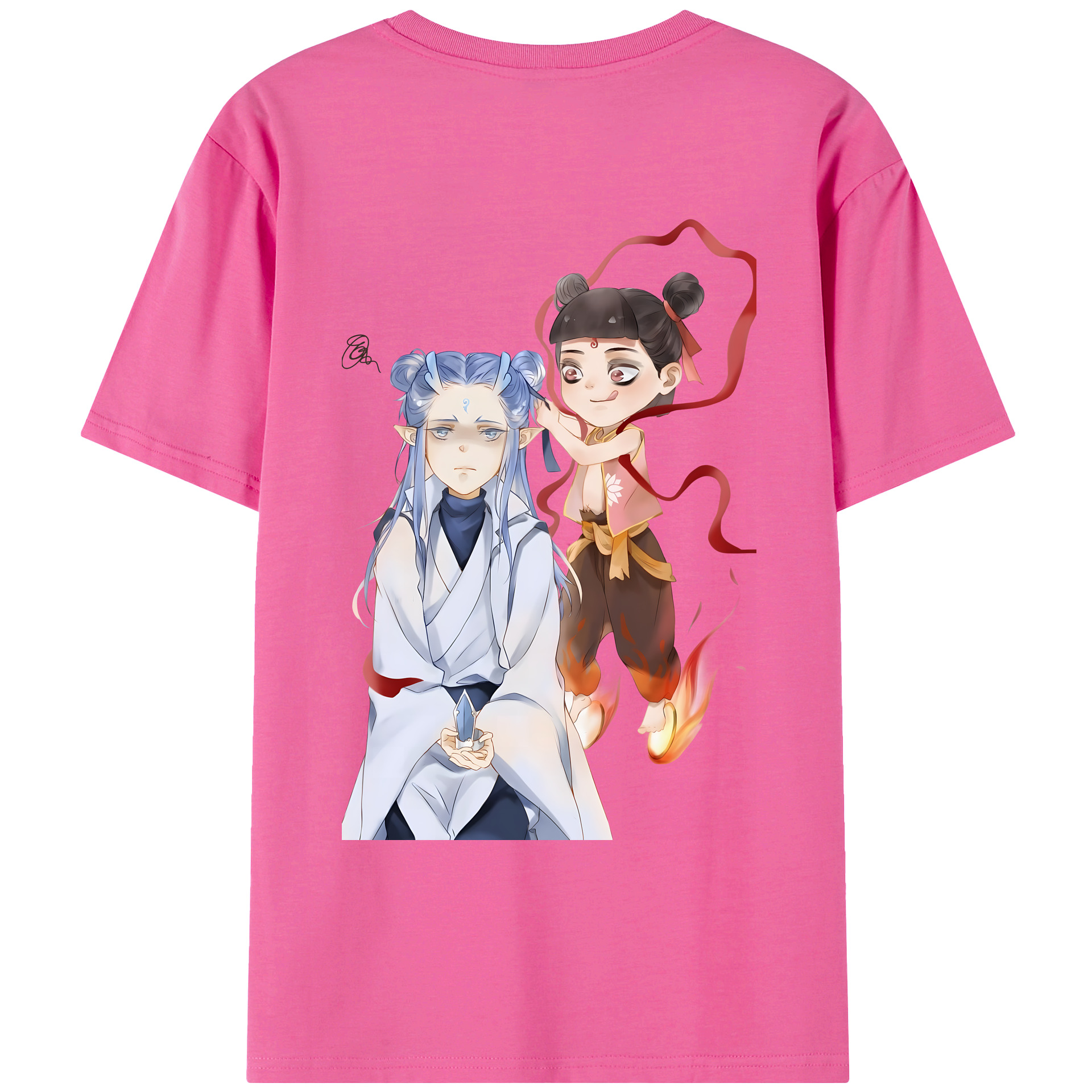 （画像用） Ne Zha 2 ナタ 魔童の大暴れ レディース半袖Tシャツ(バックプリント)
